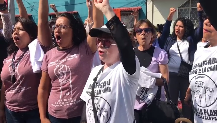 Integrantes del colectivo Damnificados Unidos./ Cynthia Stettin