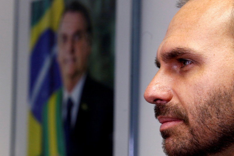 Eduardo Bolsonaro en el Senado de Brasil, en Brasilia. (Reuters)