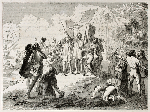 El primer contacto entre dos mundo, tras la llegada de los españoles a México.