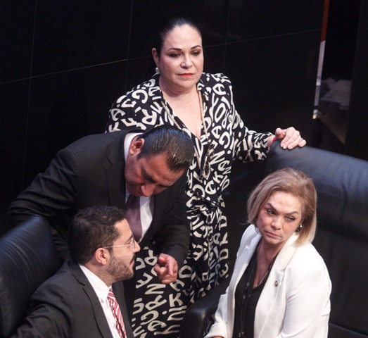 La senadora Mónica Férnandez, de pie al centro de la imagen, es una de las aspirantes a encabezar la Mesa Directiva del Senado/Cuartoscuro.