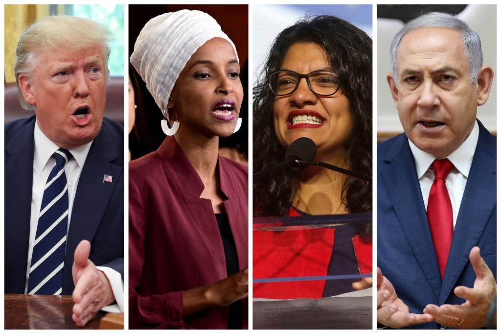 Donald Trump y Benjamin Netanyahu decideron que las representantes demócratsas Ilhan Omar y Rashida Tliab que irián al territorio. (Reuters)