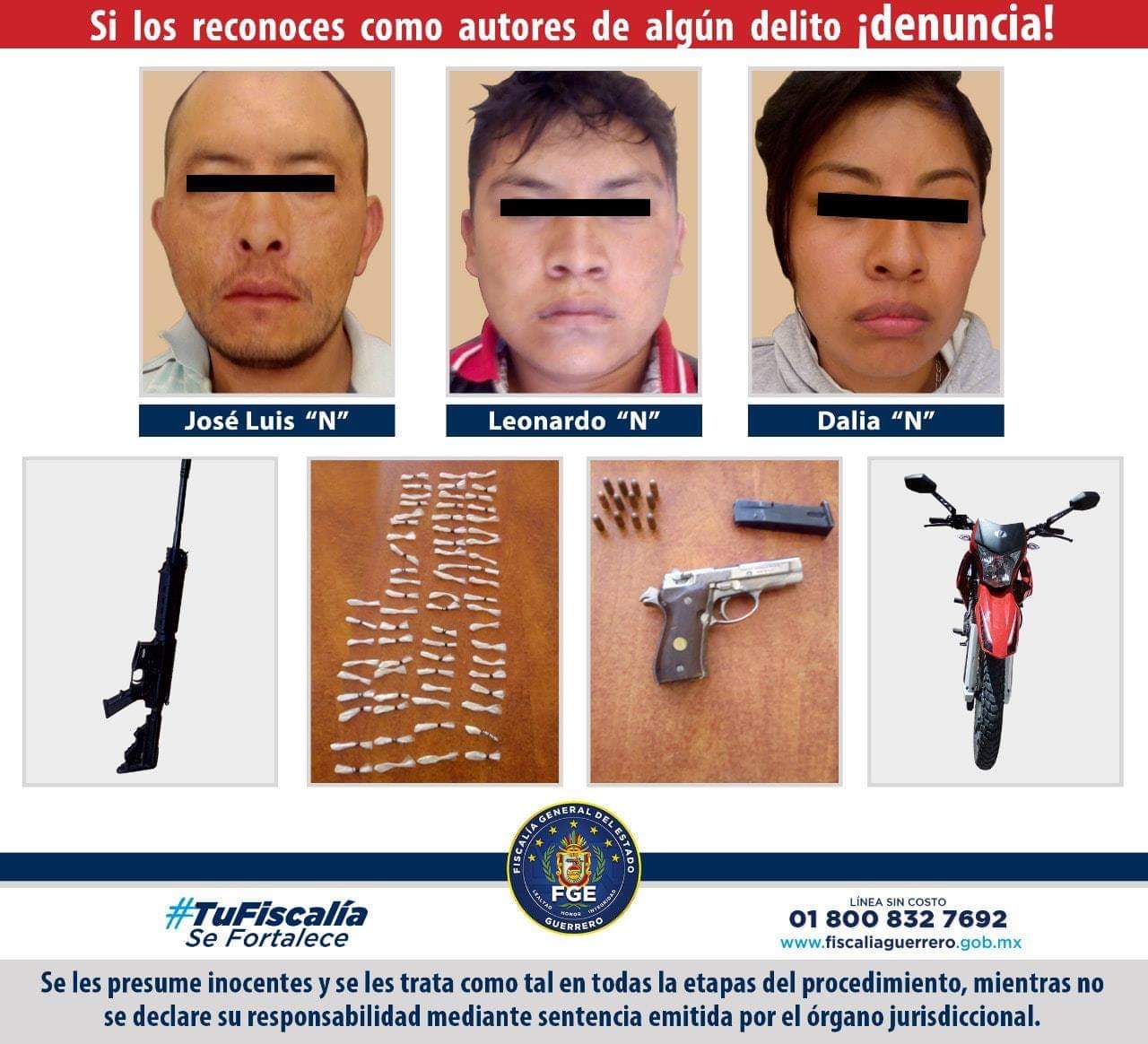 En Chilapa, policías municipales detuvieron a cinco personas en posesión de armas de uso exclusivo del ejercito y drogas/Especial.