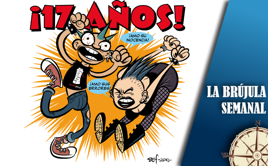 Imagen de aniversario por los 17 años de Sexto Piso. (Ilustración: Bef)