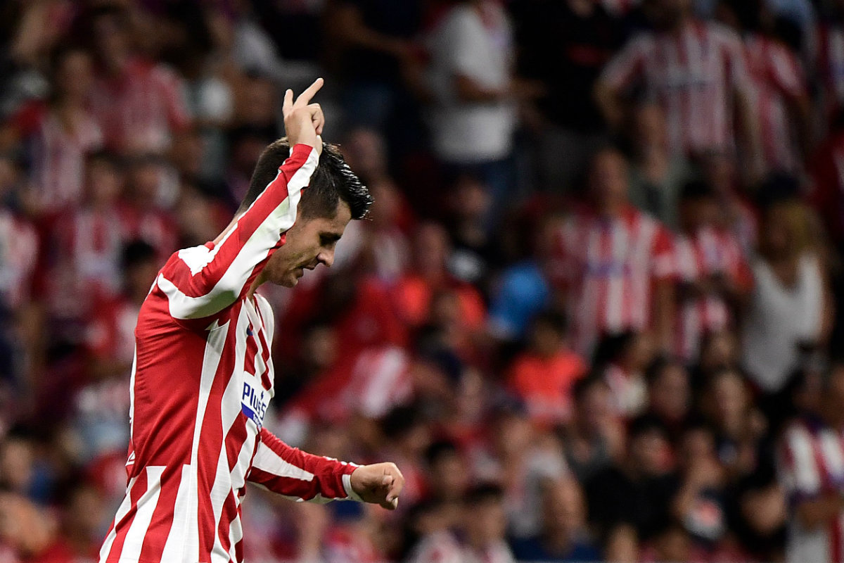 Álvaro Morata marcó el gol de la victoria para el Atlético de Madrid (AFP)