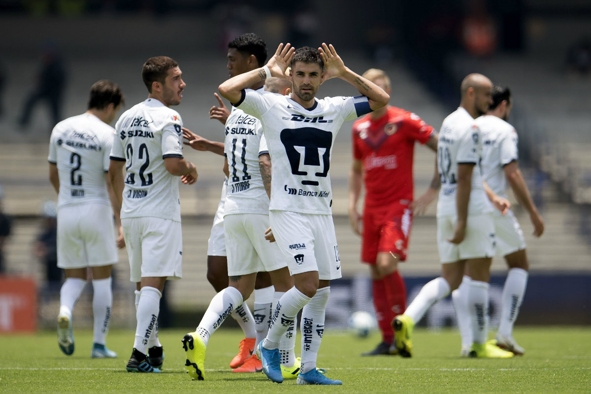 Víctor Malcorra en festejo de gol con Pumas (Mexsport)