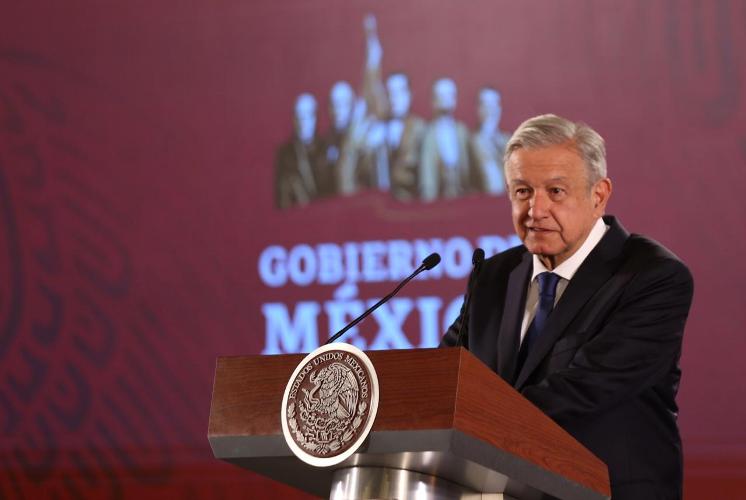 El presidente López Obrador, durante su conferencia mañanera. (Nelly Salas)