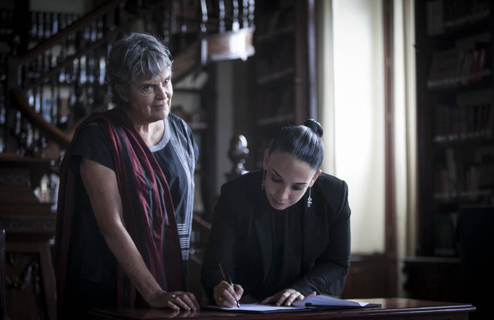 La Secretaria de Cultura, Giovana Jaspersen García, y la Directora General de IMCINE, María Novaro Peñaloza (Cortesía).