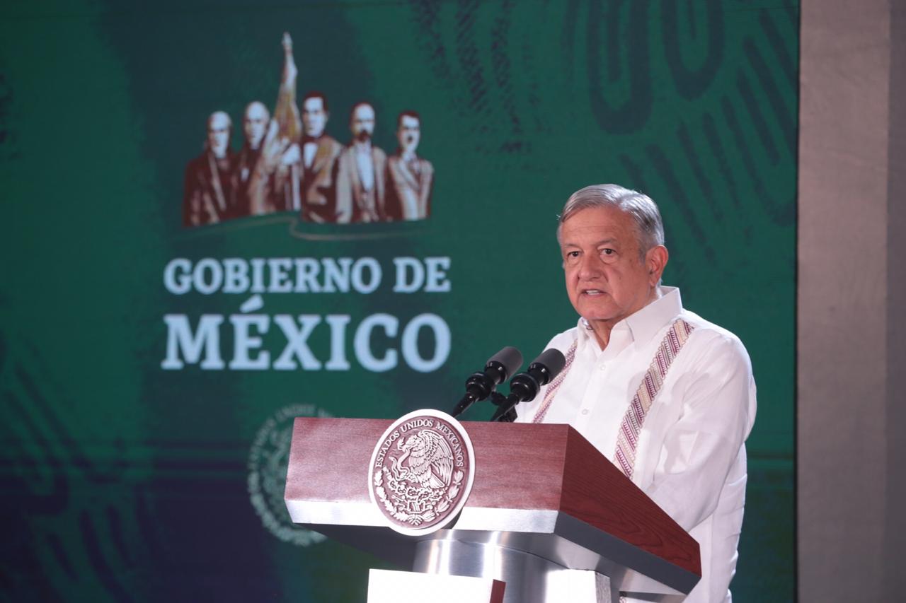 Andrés Manuel López Obrador en conferencia matutina desde Tabasco. (Jesús Quintanar)