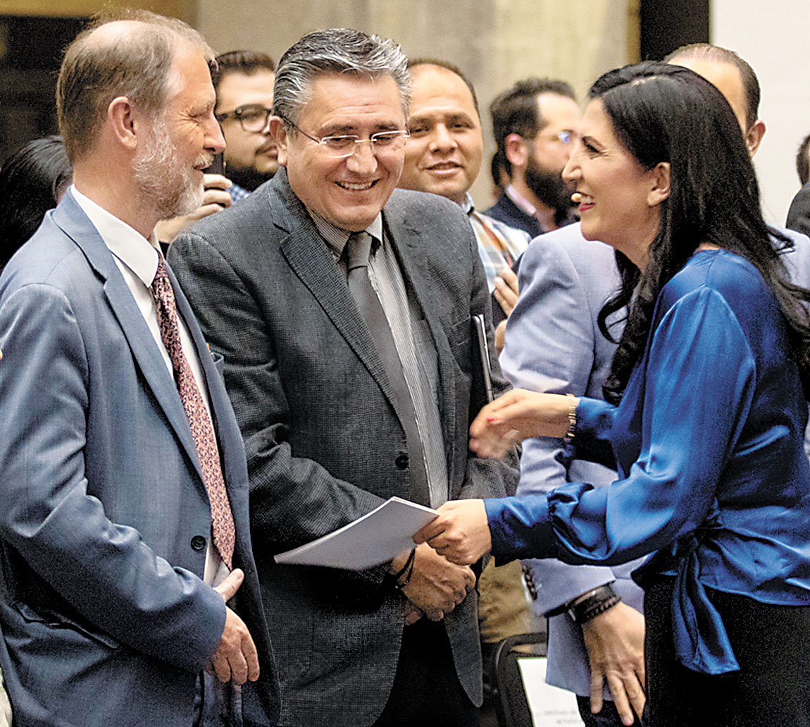 Jan Jarab y el titular de la CNDH en el informe de labores de la legisladora panista. (Cuartoscuro)