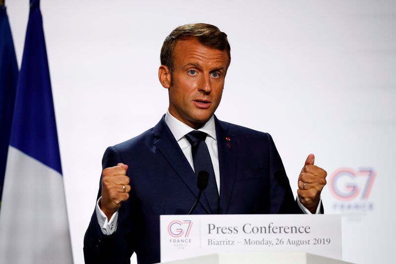 Emmanuel Macron, durante una sesión del G7. (AFP)