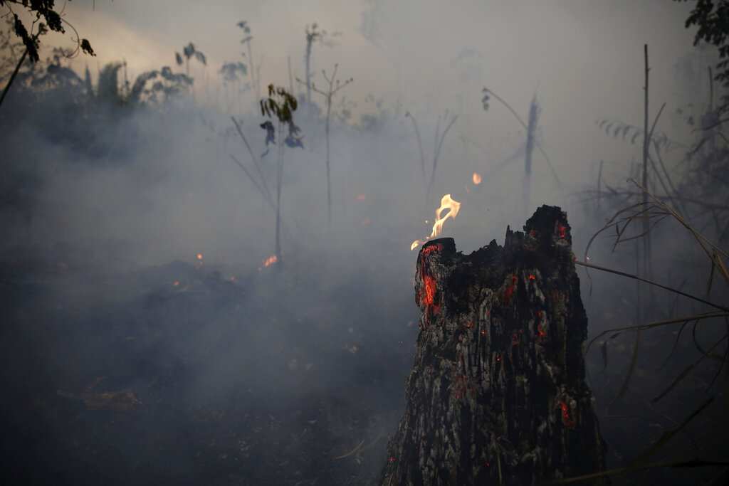 Los incendios comenzaron hace una semana en Brasil. (AP)