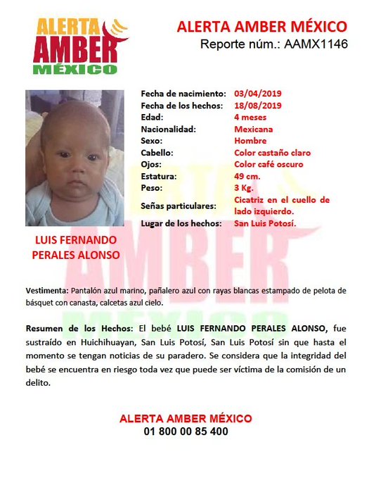 El menor fue visto por última vez en la comunidad de Huichihuayan. (@AAMBER_mx)
