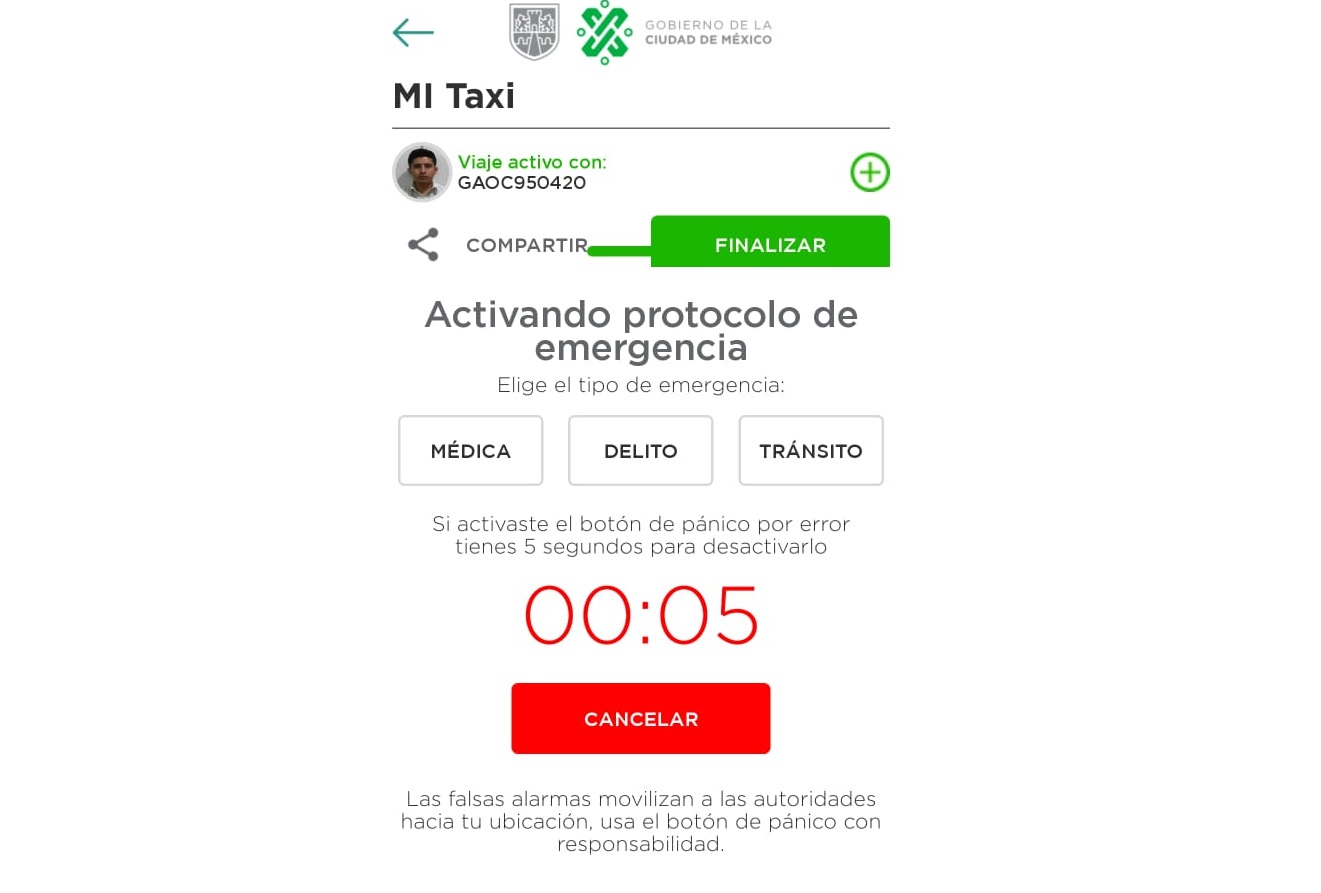 Botón de pánico en taxis de CdMx. | Ilich Valdez