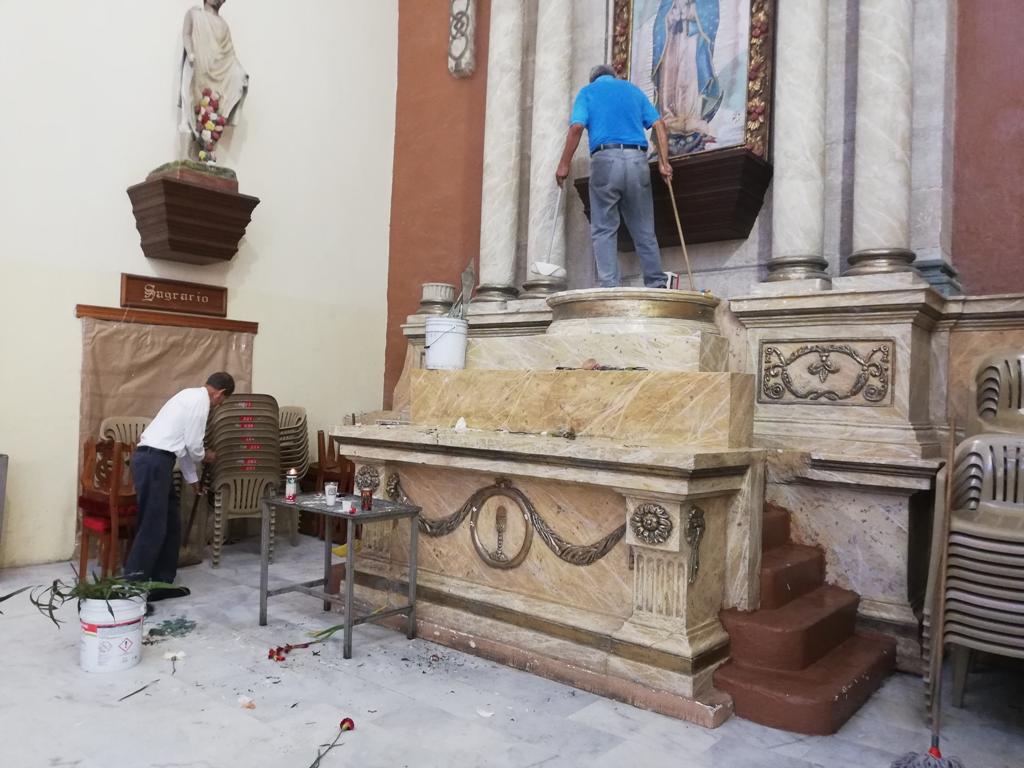 Destrozos en iglesia Santiago Apóstol de Altamira