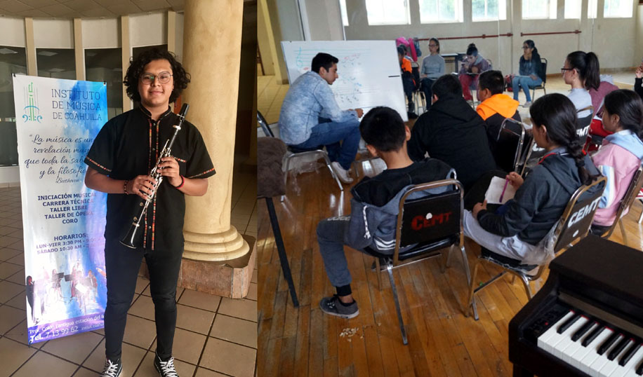 Jesús Emanuel empezó a estudiar clarinete desde los diez años de edad. Han pasado ocho años y en ese trayecto logró iniciar una trayectoria. (Especial