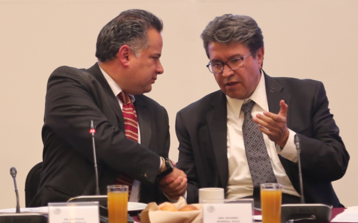 Ricardo Monreal durante la reunión plenaria de Morena. (Javier Ríos)