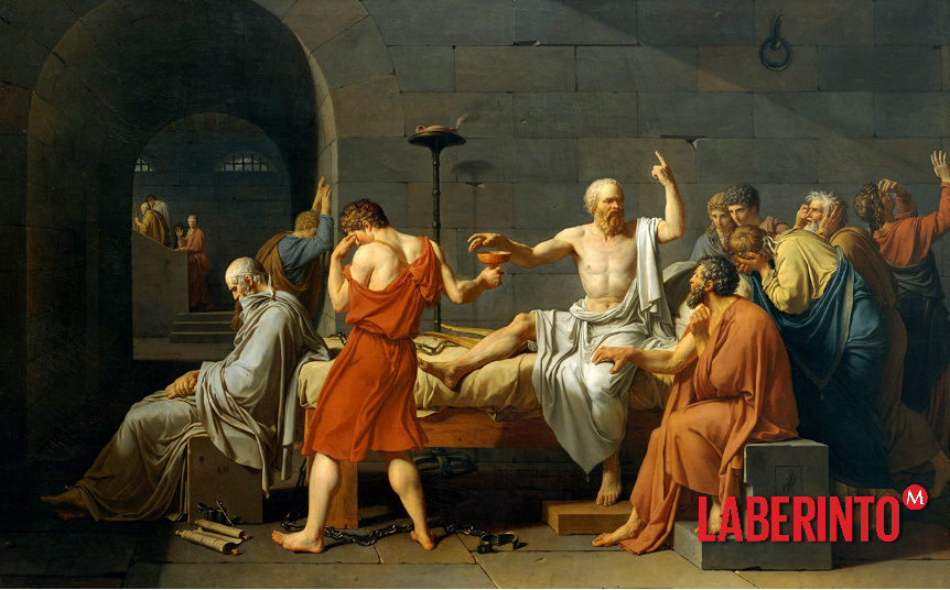 La muerte de Sócrates, del artista francés Jacques-Louis David, pintada en 1787.