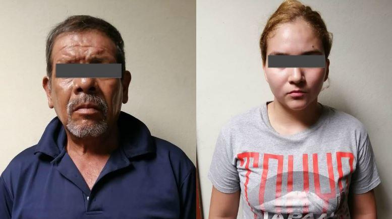 La pareja que fue detenida tras un cateo realizado en su vivienda por elementos de la AEI. (Foto: Especial)