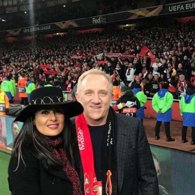 Salma Hayek junto con su esposo François-Henri Pinault (Instagram @salmahayek)
