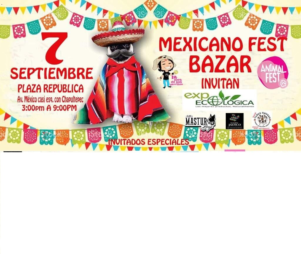 Asiste este sábado 7 de septiembre al MEXICANO FEST BAZAR, donde