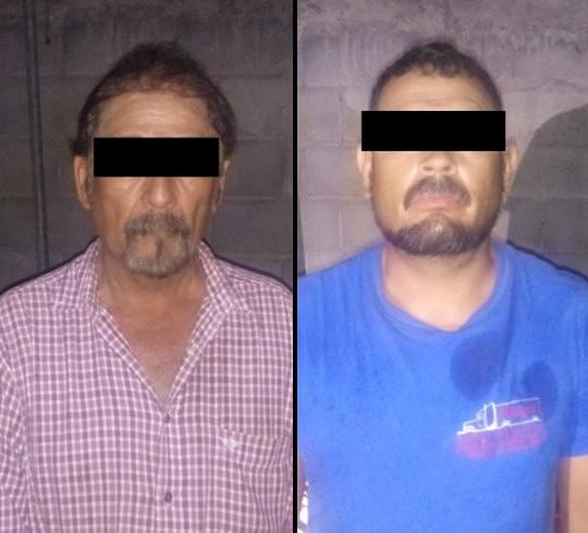 Enrique “N” de 65 años de edad y Marcos “N” de 41 fueron detenidos tras robar 700 litros de combustible. (Foto: Especial)