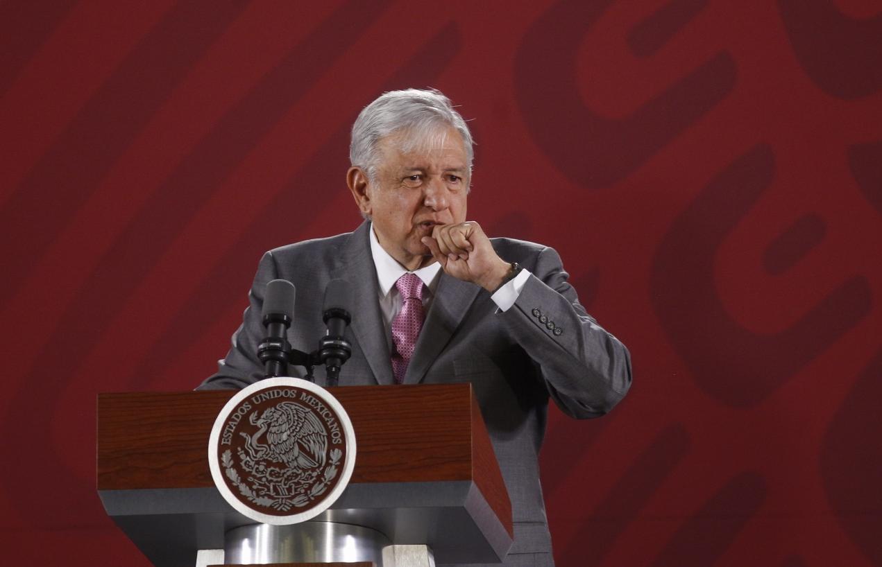Andrés Manuel López Obrador en conferencia matutina. (Araceli López)