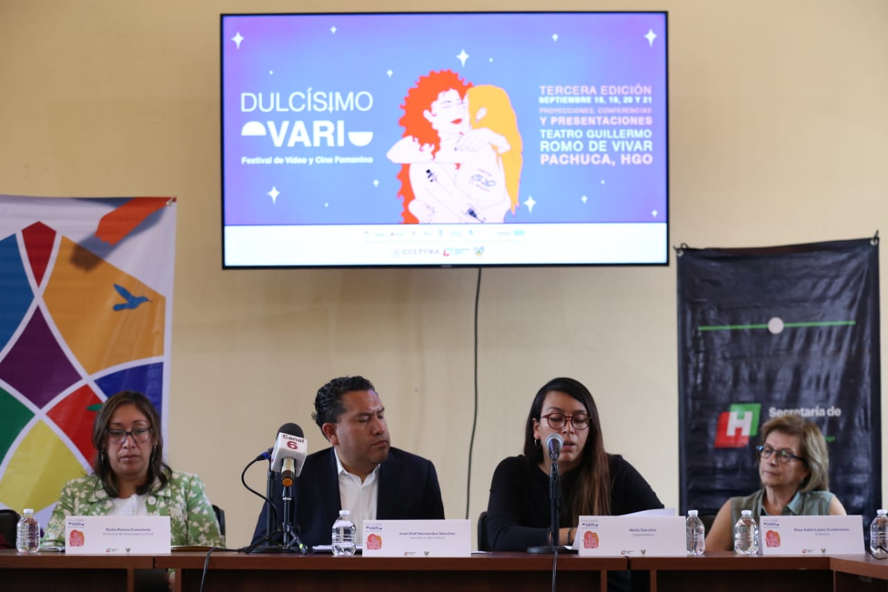 Conferencia de prensa para dar a conocer los pormenores del Festival del Video y Cine Femenino. (Jorge Sánchez)