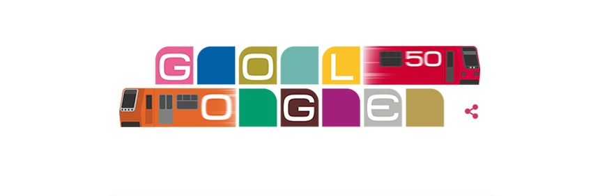 El nuevo doodle de Google celebra el 50 aniversario del Metro de la Ciudad de México. /Google