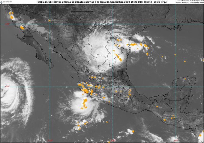 'Fernand' seguirá ocasionando abundantes lluvias en Tamaulipas, Nuevo León, Coahuila y San Luis Potosí. (Conagua)