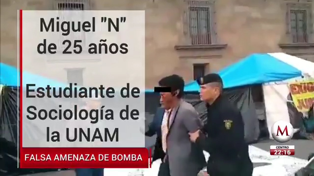 Hombre amenaza con activar explosivo frente a Palacio Nacional y lo ...