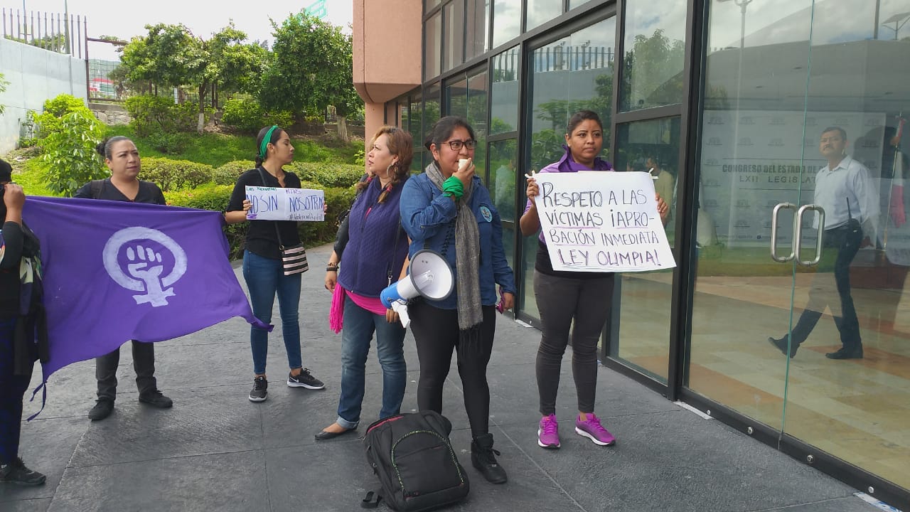 Las feministas acusaron de plagio al diputado. (Rogelio Agustín Esteban)