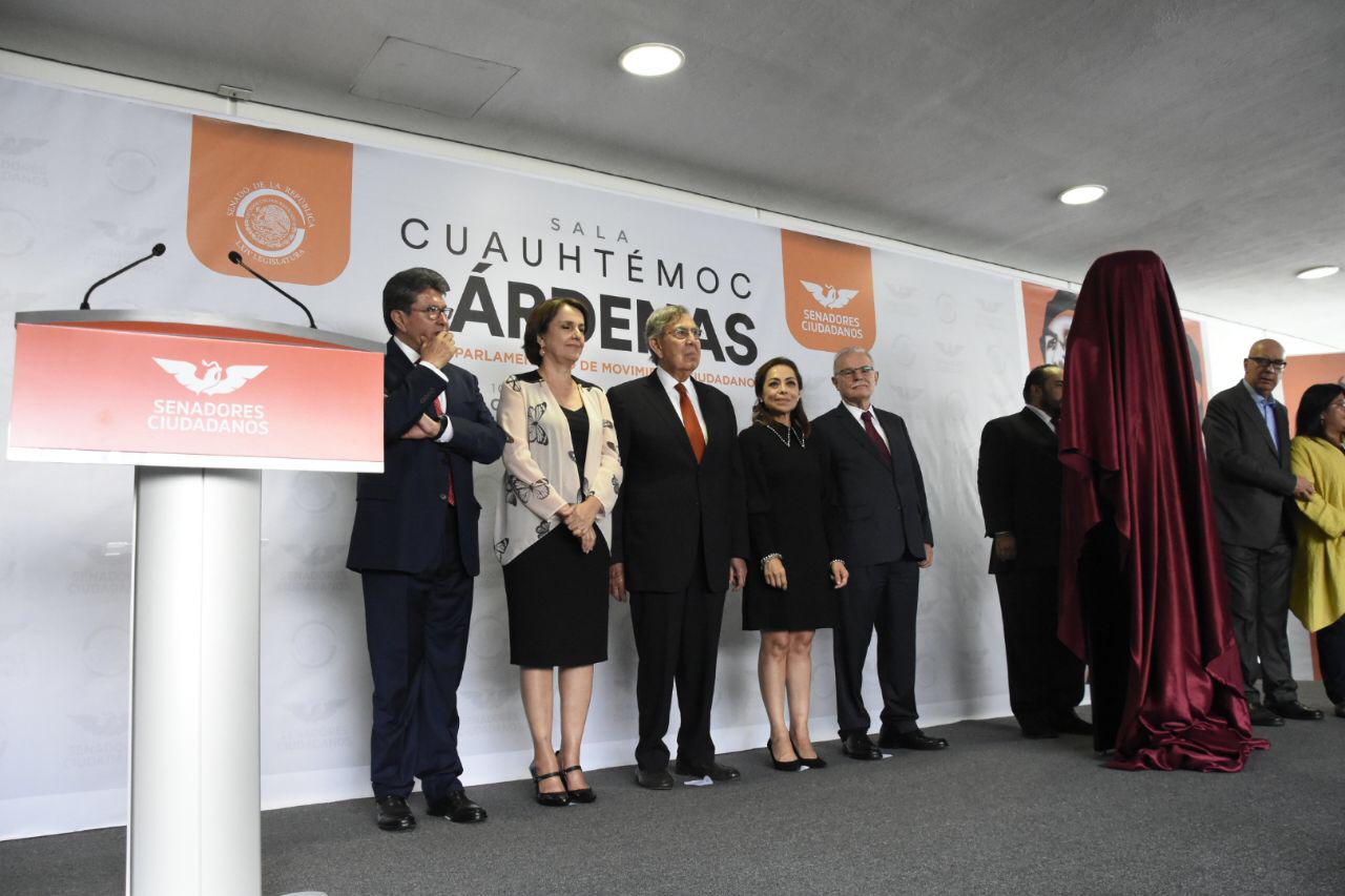 Movimiento Ciudadano rinde homenaje a Cuauhtémoc Cárdenas en el Senado. (Especial)