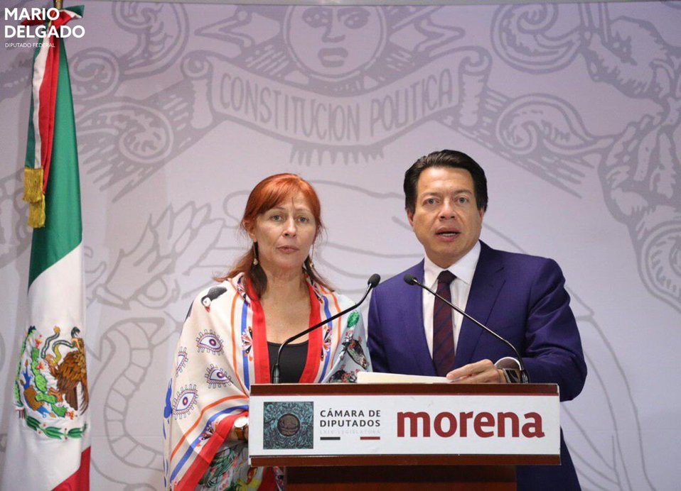 Tatiana Clouthier y Mario Delgado, diputados de Morena (@mario_delgado)