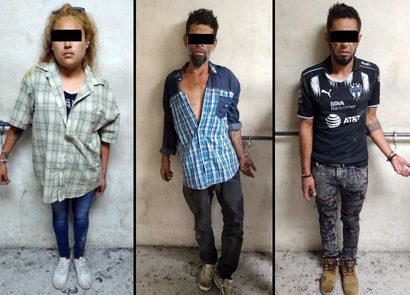 Alberto, de 41 años, César Antonio, de 31, y Leidy Magdalena, de 26, fueron detenidos por las autoridades. (Foto: Especial)