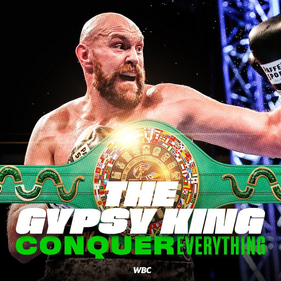 Tyson Fury venicó a Otto Wallin y es campeón del CMB (Twitter @WBCBoxing)