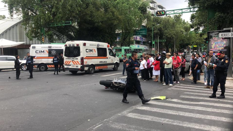 Choque en Eje Central y Torres Adalid. (Jorge Becerril)