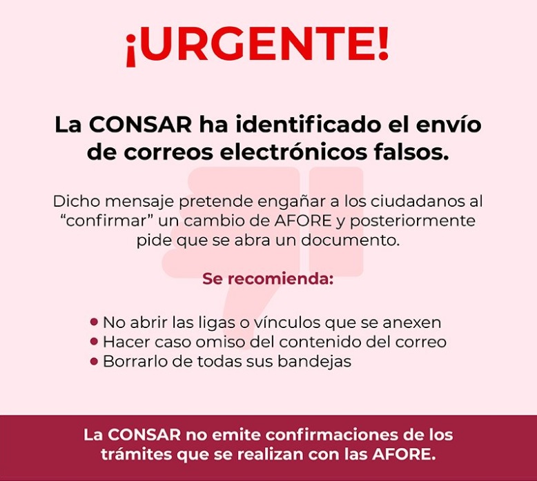 Consar urgente