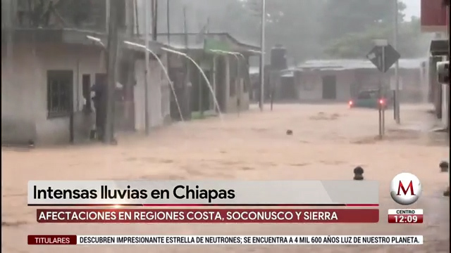 Se registran intensas lluvias en Chiapas