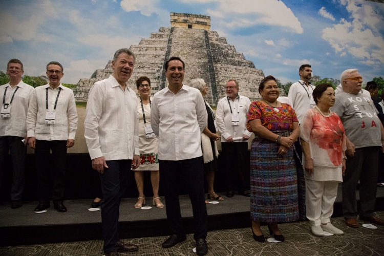 El ex presidente de Colombia, Juan Manuel Santos, participa en la Cumbre Mundial de Premios Nobel, que se realiza en Yucatán/Cuartoscuro.