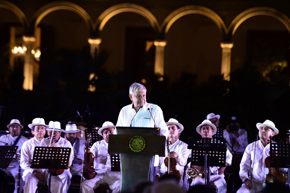 El presidente López Obrador Cumbre Mundial de Premios Nobel de la Paz (Presidencia)