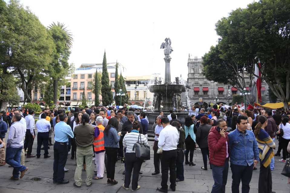 Reportan saldo blanco en el simulacro realizado en el Centro Histórico (Andrés Lobato)