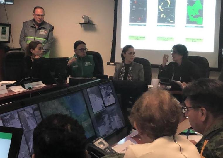 Sheinbaum encabezó el monitoreo de del simulacro en el C5. | Jorge Almazán