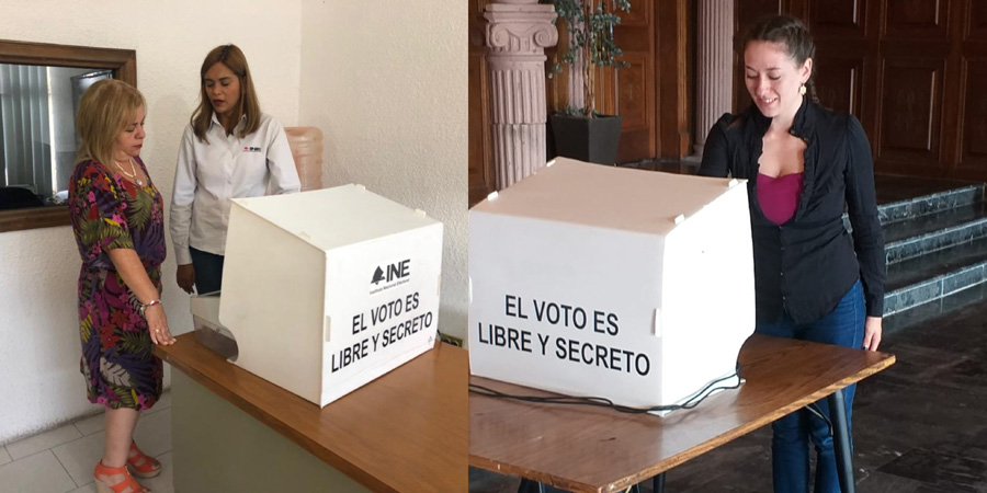 Las urnas que se instalaron fueron sancionadas por funcionarios de Instituto Nacional Electoral. (Cortesía)