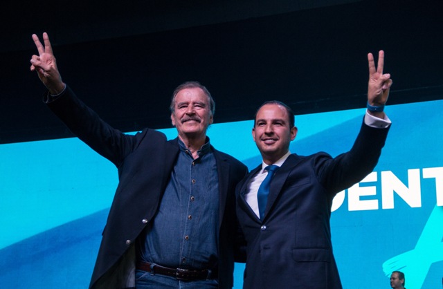 Fox y Marko Cortés en la ceremonia del 80 aniversario del PAN/Cuartoscuro.