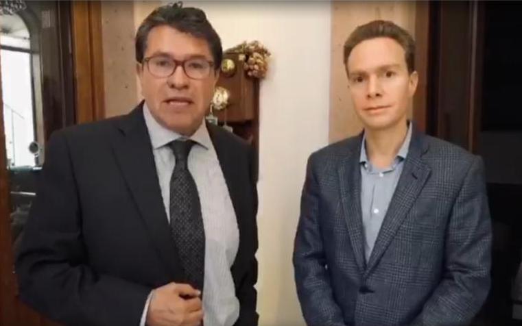 Ricardo Monreal se reunió con el líder del PVEM, en el Senado, Manuel Velasco/Especial.