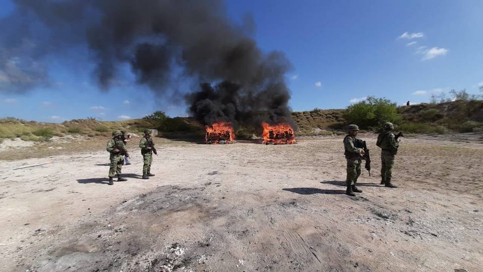 Quema de droga en Tamaulipas (Foto/CORTESÍA)