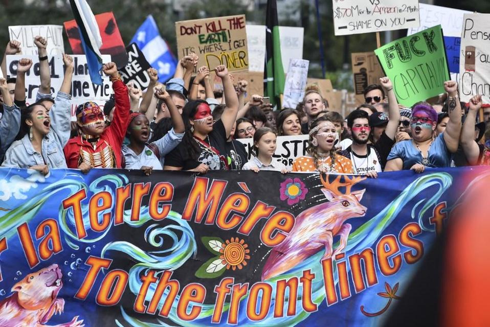 Greta Thunberg en las protesta de Fridays For Future en Monreal, Canada. (AFP)