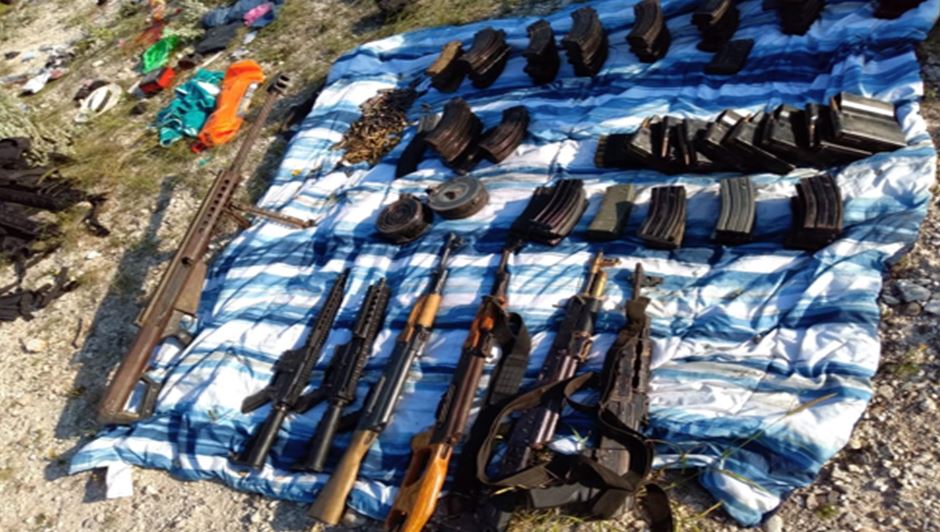 Aseguramiento de armas y vehículos por parte de Sedena en Tamaulipas (Foto/CORTESÍA)