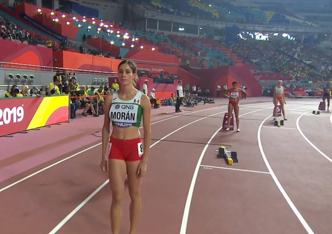 Paola Morán estuvo cerca de avanzar a la final del Campeonato Mundial de Atletismo (Twitter @CONADE)