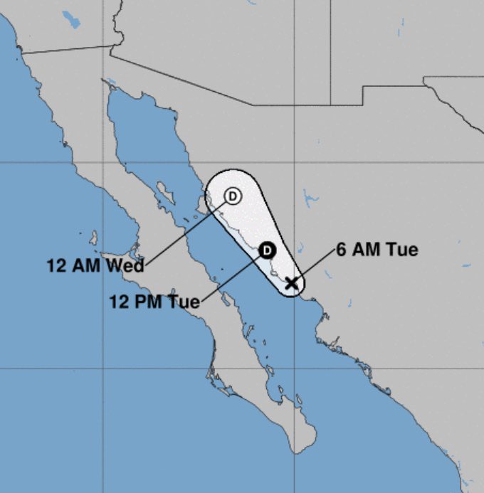 Durante las próximas horas el meteoro ocasionará lluvias puntuales torrenciales en Sinaloa.